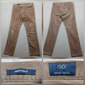 1901 Ballard Slim Fit Corduroy Pants Mens 32x32 Nordstrom Tan Brown ND391000MN